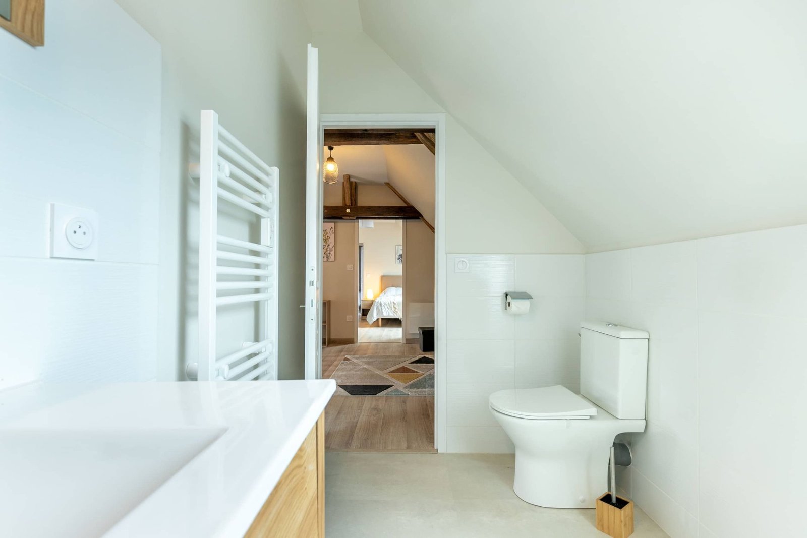 Salle d'eau avec WC du gîte Les Mésanges en Sologne