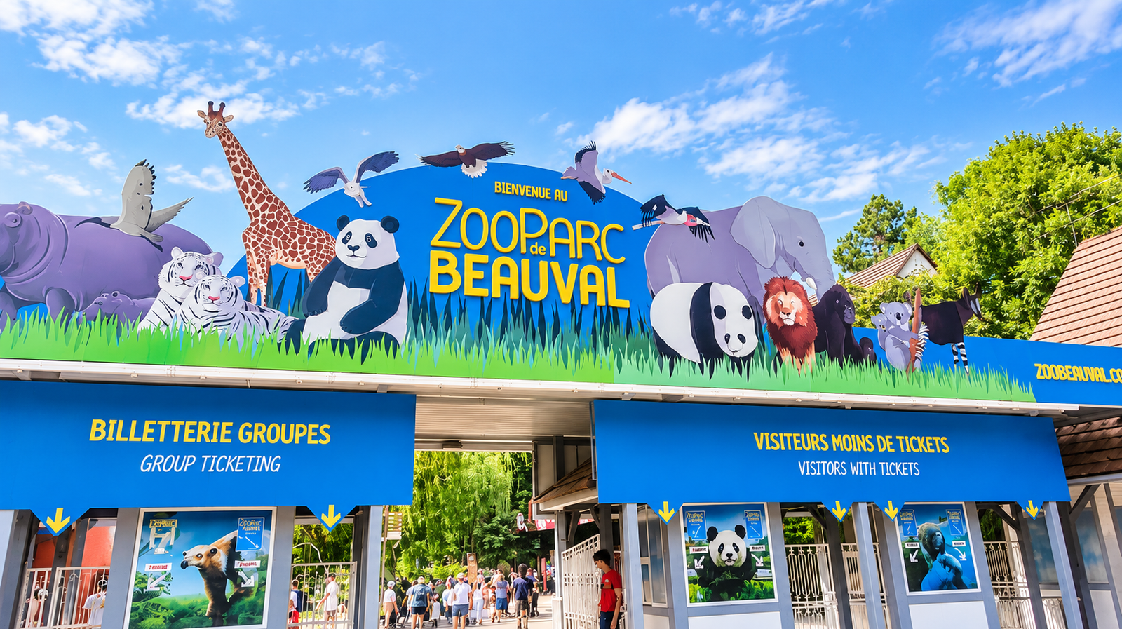 Entrée du ZooParc de Beauval à Saint-Aignan, à une heure de route des Gîtes de Crouy en Sologne